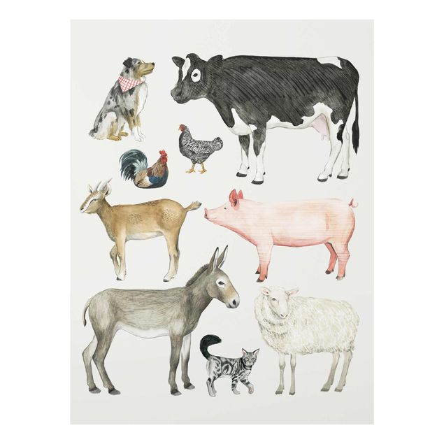 quadros para parede Farm Animal Family I