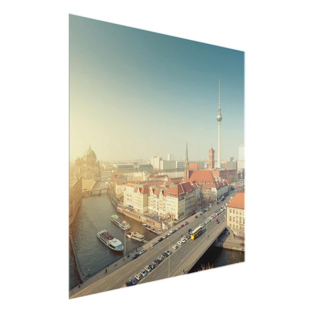 Quadros em vidro cidades e paisagens urbanas Berlin In The Morning