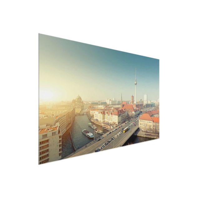 Quadros em vidro cidades e paisagens urbanas Berlin In The Morning