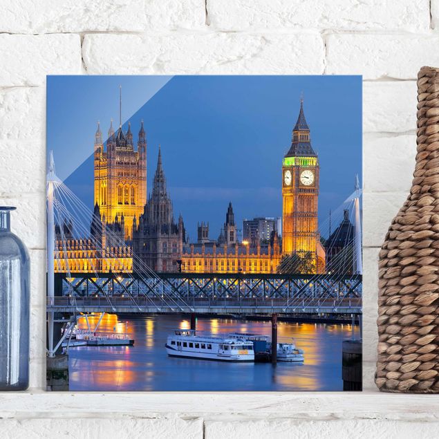Quadros em vidro Londres Big Ben And Westminster Palace In London At Night