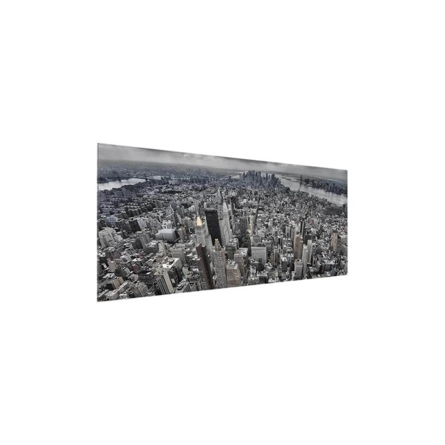 Quadros em vidro em preto e branco View Over Manhattan