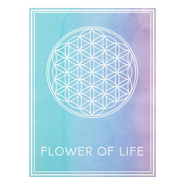 quadro de vidro Flower of life pastel watercolour