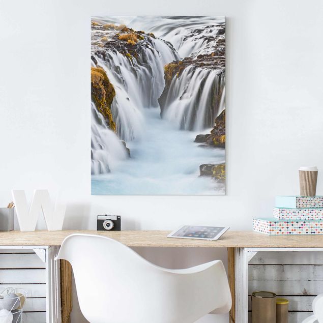 quadros de paisagens Brúarfoss Waterfall In Iceland