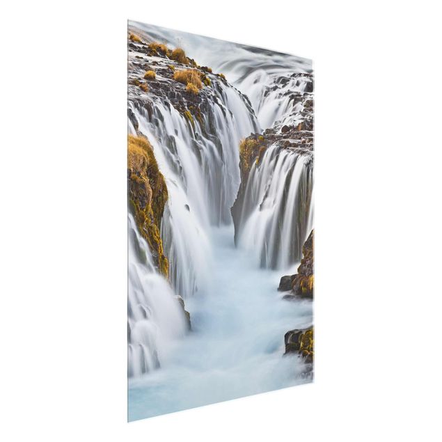Quadros em vidro paisagens Brúarfoss Waterfall In Iceland