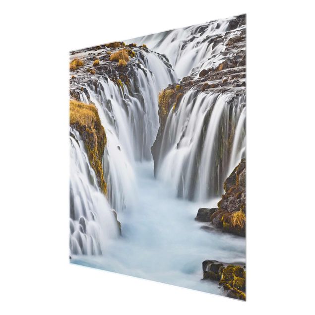 quadros decorativos para sala modernos Brúarfoss Waterfall In Iceland