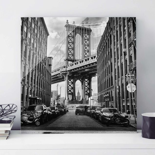 Quadros em vidro Nova Iorque Manhattan Bridge In America