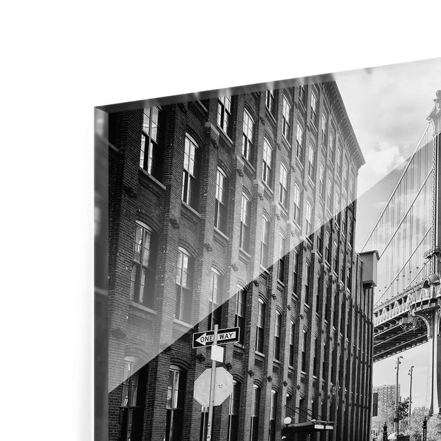 quadros preto e branco para decoração Manhattan Bridge In America