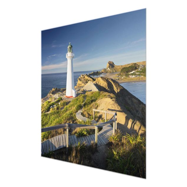 Quadros em vidro paisagens Castle Point Lighthouse New Zealand