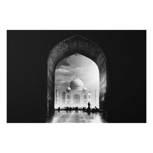 quadros preto e branco para decoração The Gateway To The Taj Mahal
