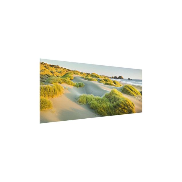 Quadros em vidro praia Dunes And Grasses At The Sea