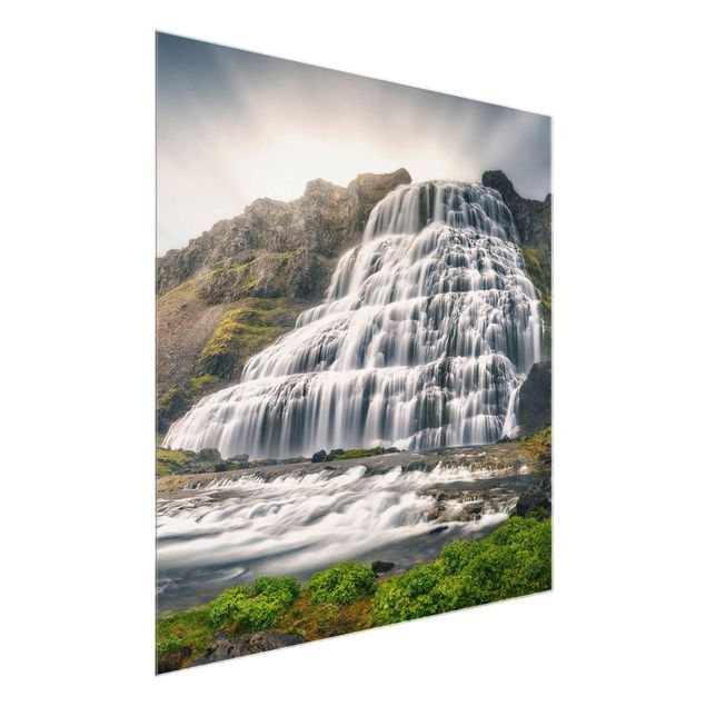 Quadros em vidro paisagens Dynjandi Waterfall