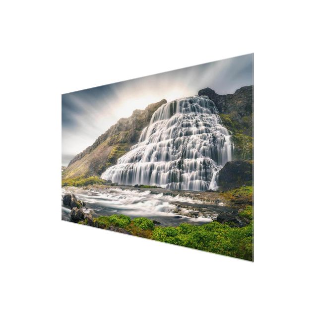 quadros decorativos para sala modernos Dynjandi Waterfall