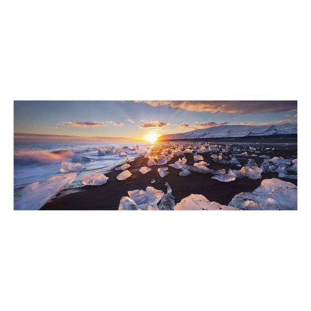 quadro decorativo mar Chunks Of Ice On The Beach Iceland