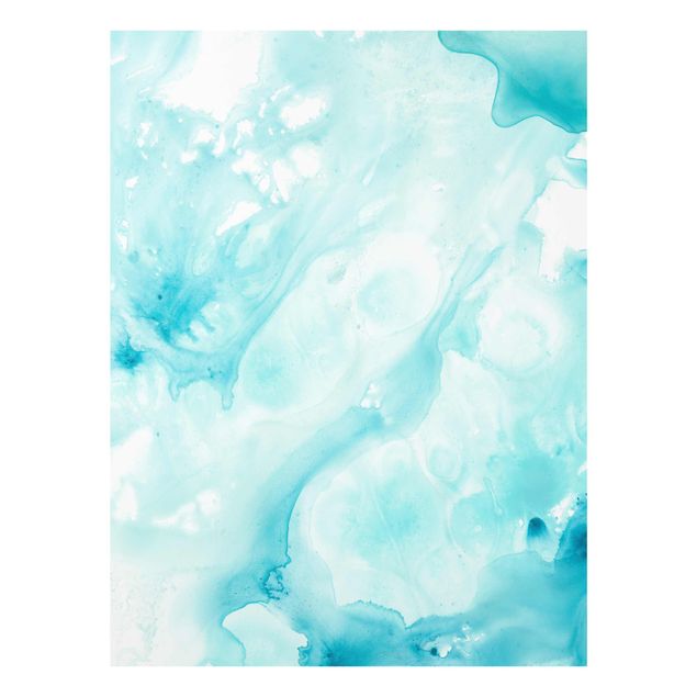 Quadros decorativos Emulsion In White And Turquoise I