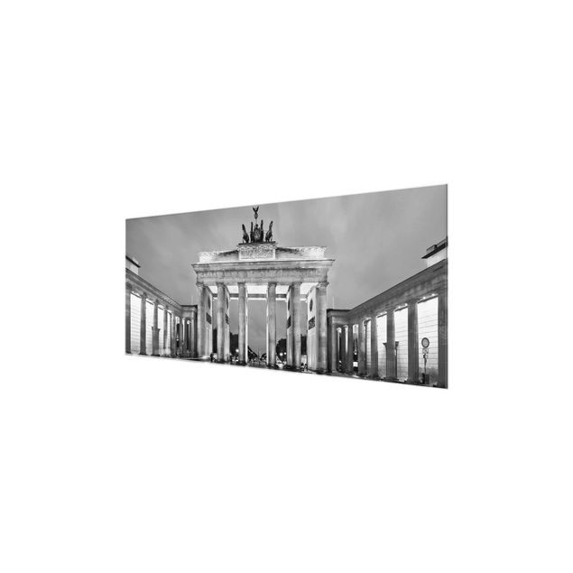 Quadros em vidro cidades e paisagens urbanas Illuminated Brandenburg Gate II