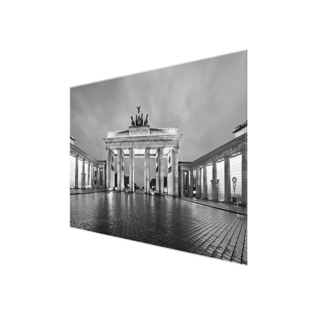 Quadros em vidro cidades e paisagens urbanas Illuminated Brandenburg Gate II