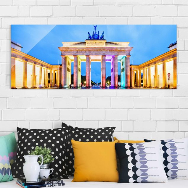 Quadros em vidro Berlim Illuminated Brandenburg Gate