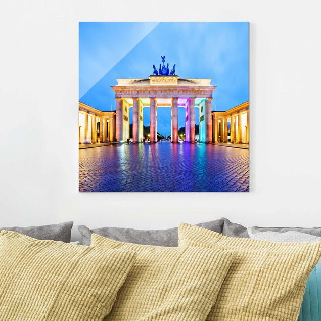 Quadros em vidro Berlim Illuminated Brandenburg Gate