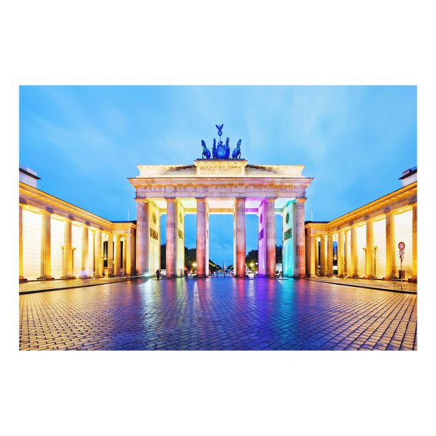 Quadros em vidro cidades e paisagens urbanas Illuminated Brandenburg Gate