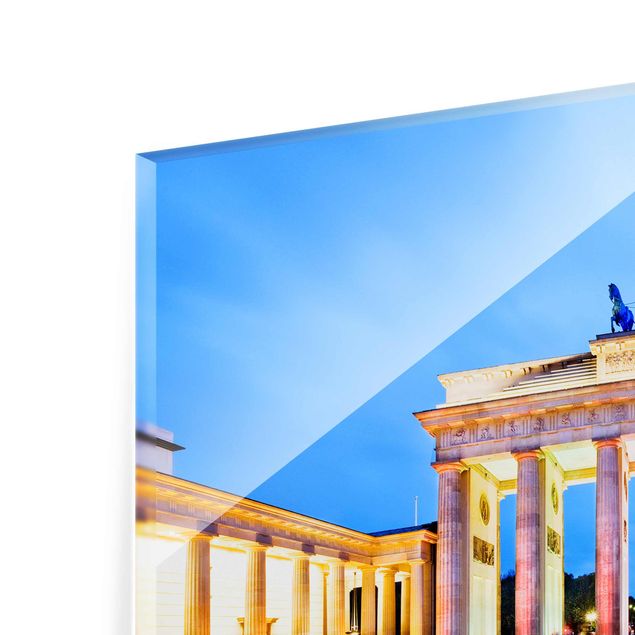 quadro de vidro Illuminated Brandenburg Gate