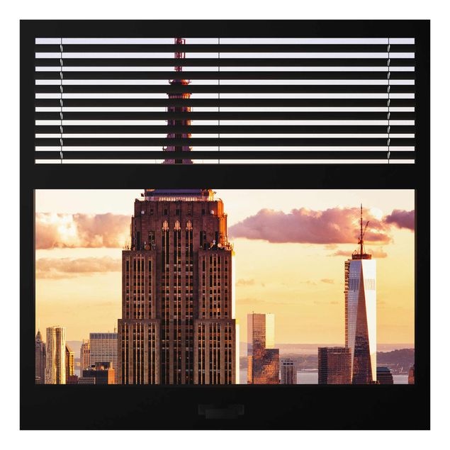 Quadros cidades Window View Blind - Empire State Building New York