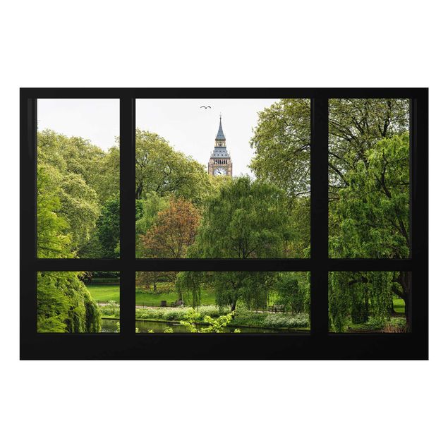 Quadros cidades Window overlooking St. James Park on Big Ben