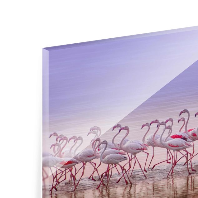 quadro de vidro Flamingo Party