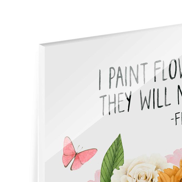 quadro de vidro Frida's Thoughts - Flowers