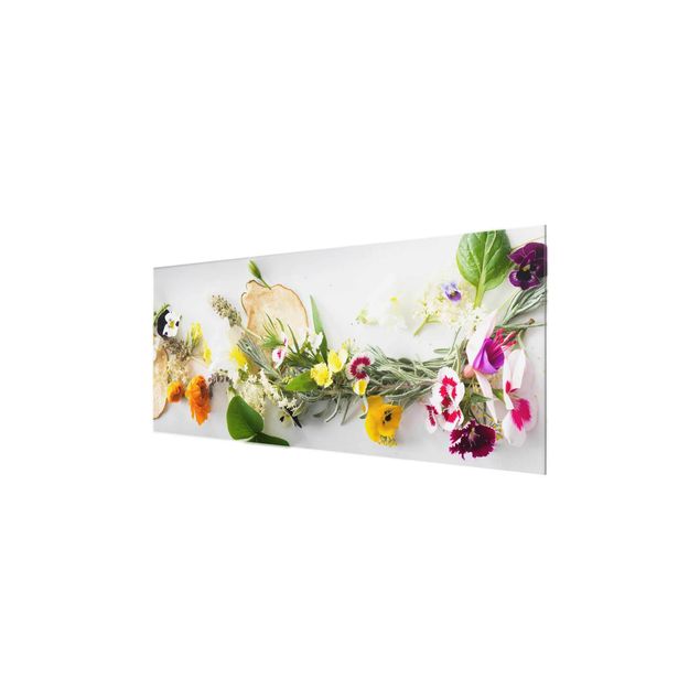 decoração quadros Fresh Herbs With Edible Flowers