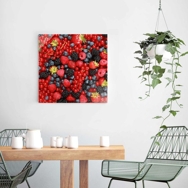 Quadros em vidro flores Fruity Berries