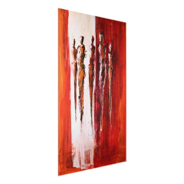 Quadros abstratos Petra Schüßler - Five Figures In Red 01