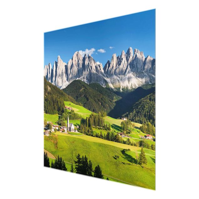 Quadros em vidro paisagens Odle In South Tyrol