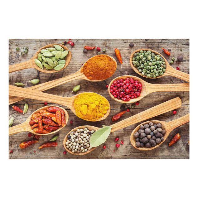 decoração quadros Spices On Wooden Spoon