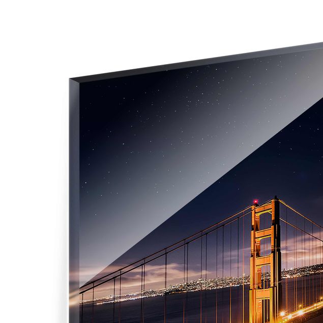 quadro em vidro Golden Gate To Stars