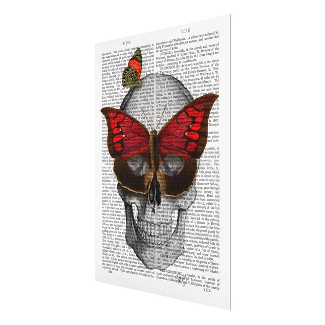 Quadros vermelhos Scary Reading - Butterfly Mask