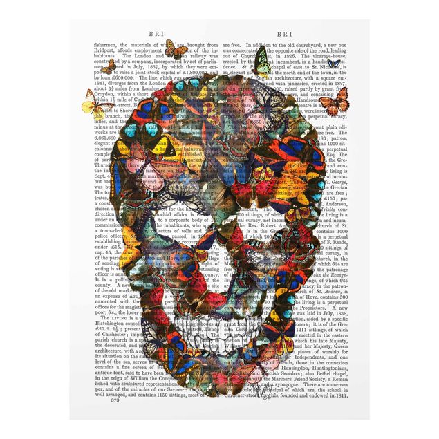 quadro com frases inspiradoras Scary Reading - Butterfly Skull