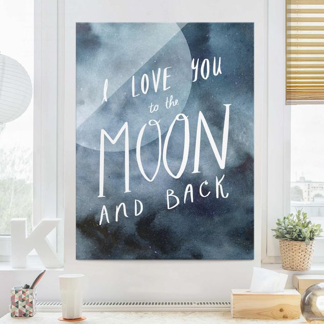 Quadros em vidro frases Heavenly Love - Moon