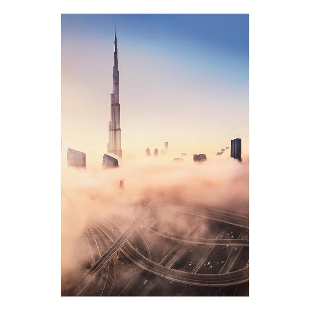 quadros modernos para quarto de casal Heavenly Dubai Skyline