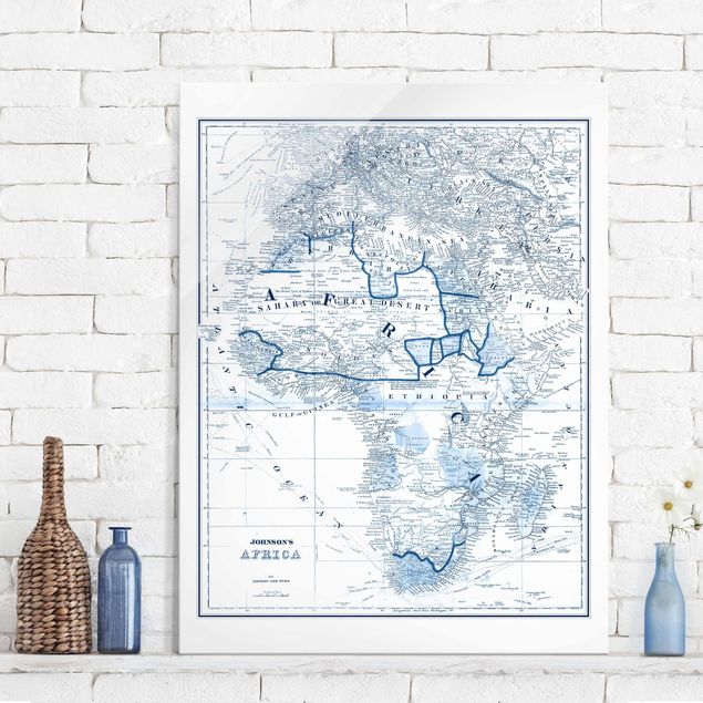 decoraçao cozinha Map In Blue Tones - Africa