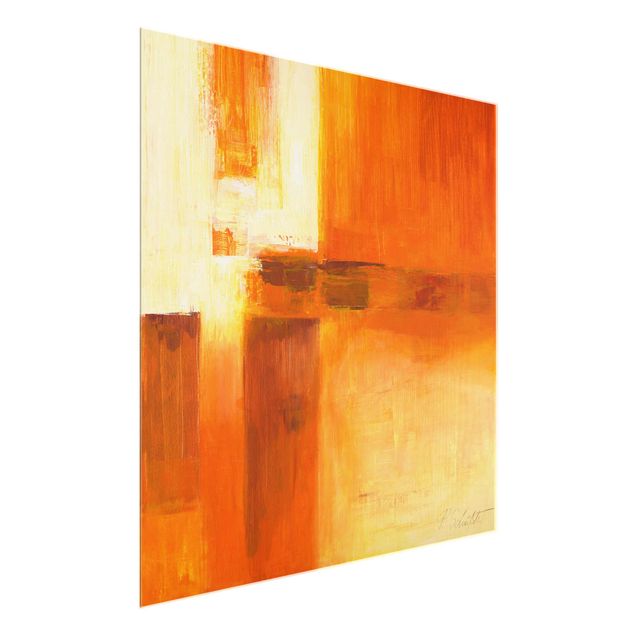 quadros abstratos para sala Petra Schüßler - Composition In Orange And Brown 01