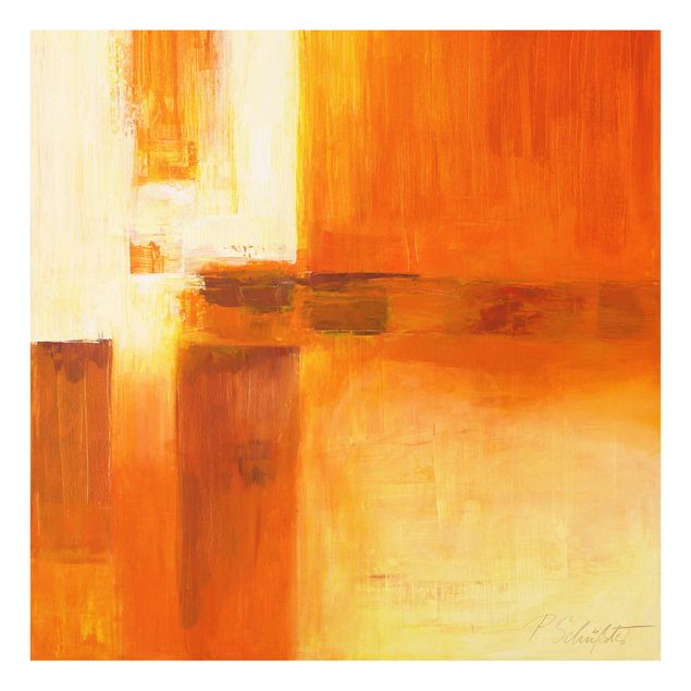 Quadros em marrom Petra Schüßler - Composition In Orange And Brown 01