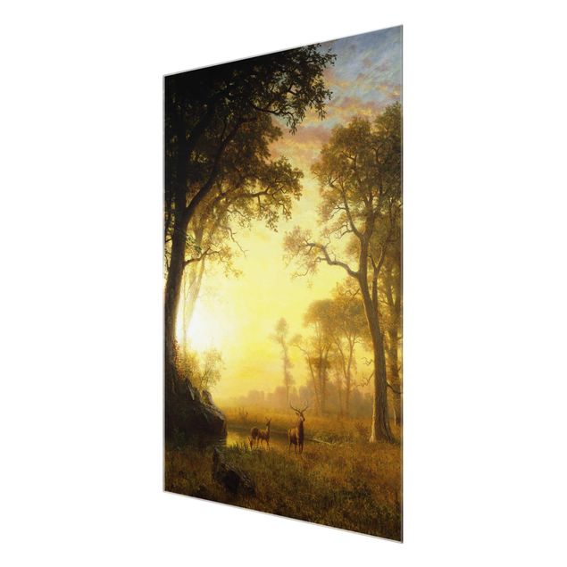 Quadros em vidro paisagens Albert Bierstadt - Light in the Forest