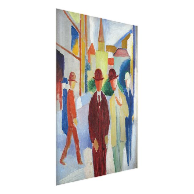 Quadros em vidro abstratos August Macke - Bright Street with People