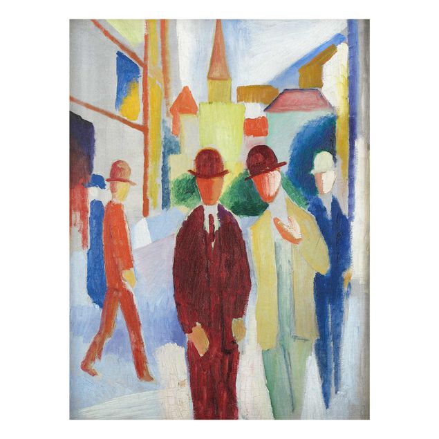 Quadros famosos August Macke - Bright Street with People