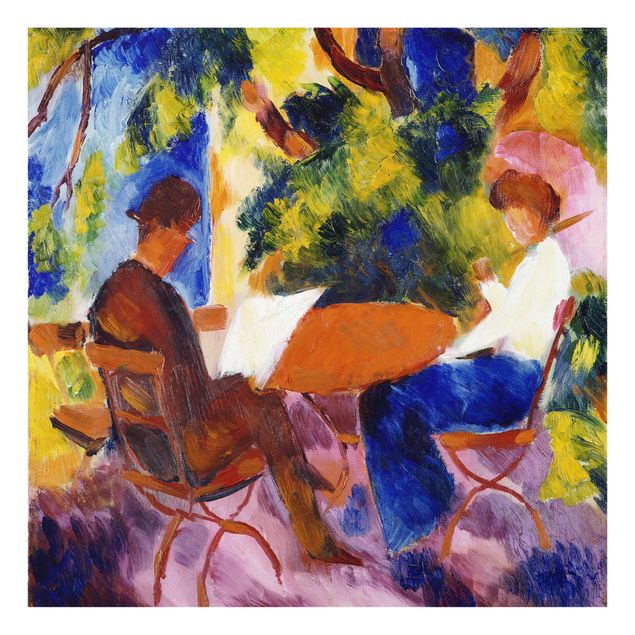 Quadros famosos August Macke - Couple At The Garden Table