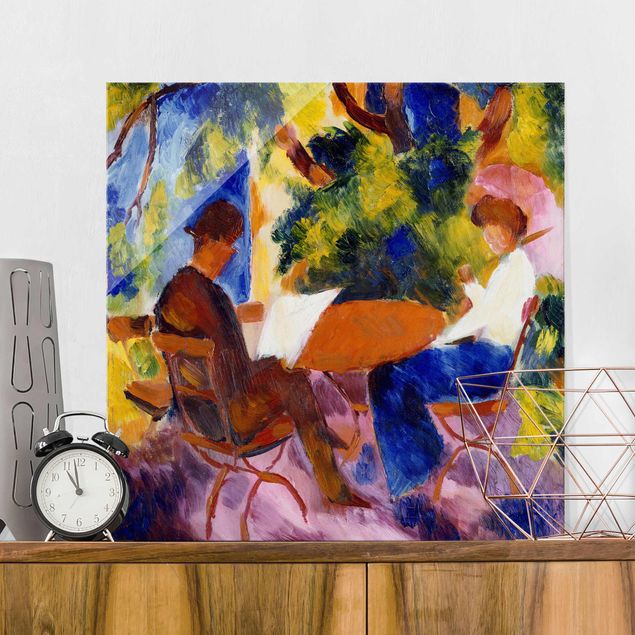 Quadros movimento artístico Expressionismo August Macke - Couple At The Garden Table