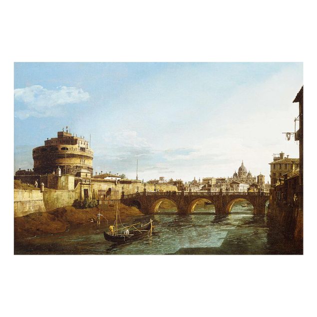 Quadros por movimento artístico Bernardo Bellotto - View of Rome on the Banks of the Tiber