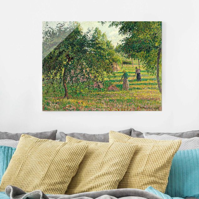 Quadros movimento artístico Romantismo Camille Pissarro - Apple Trees And Tedders, Eragny