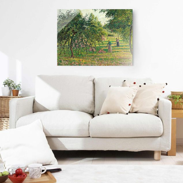 Quadros movimento artístico Impressionismo Camille Pissarro - Apple Trees And Tedders, Eragny