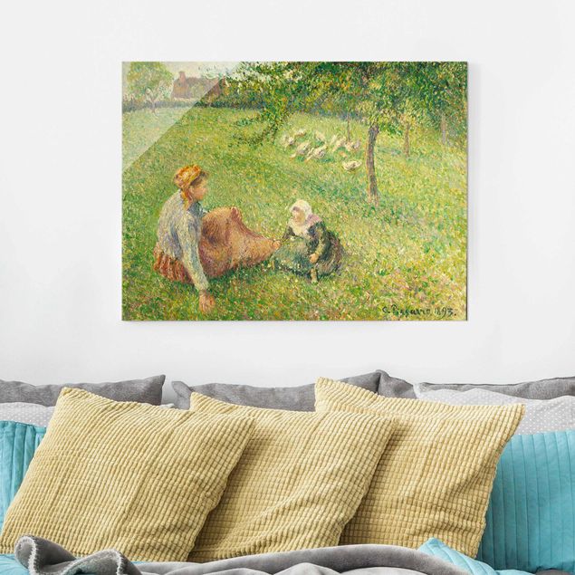 Quadros movimento artístico Romantismo Camille Pissarro - The Geese Pasture